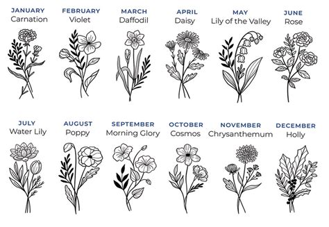 Free Birth Flower Chart, With Meanings, 46% OFF
