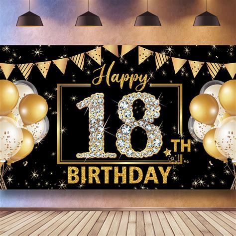 Buy Th Birthday Decorations Backdrop Banner Happy Th Birthday