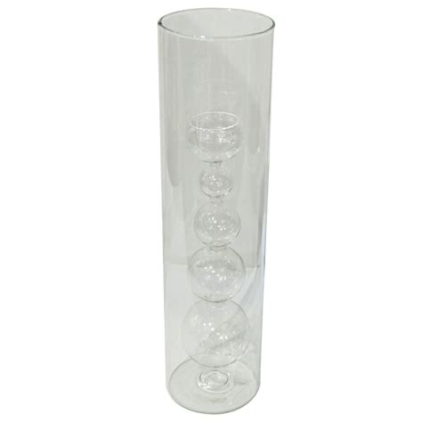 1970s Clear Glass Vase With Black Swirl Design At 1stdibs