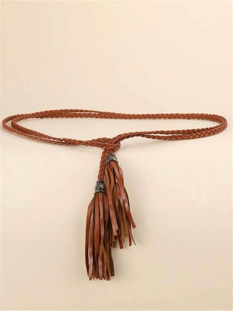 Tassel Charm Rope Belt Brown Tassel Belt Danity Belt Etsy