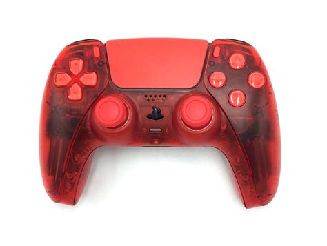 Custom Sony DualSense Wireless Controller PlayStation PS5 - Clear Red