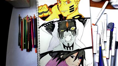 How To Draw Naruto And Sasuke Vs Momoshiki Otsutsuki 🔥🔥💓💓💓