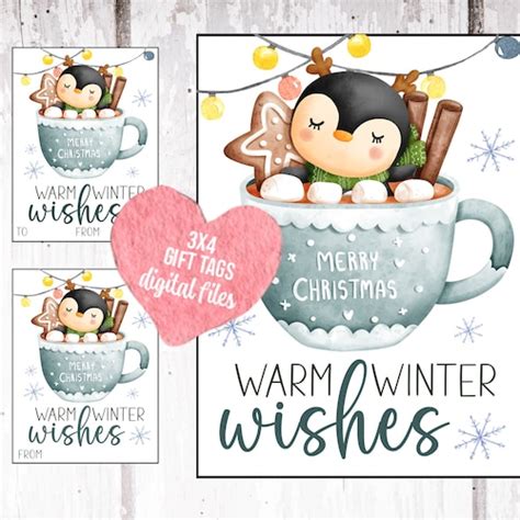 Printable Hot Cocoa Christmas Gift Tag Hot Chocolate Treat Etsy