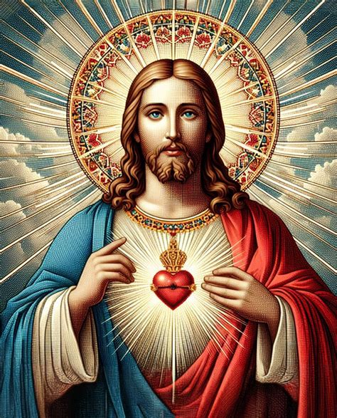 Sacred Heart Of Jesus Diy Diamond Painting In Heart Of Jesus