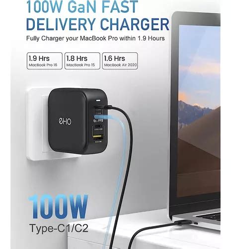 Cargador De Pared Usb C 100w Pd 3 0 Pps 4 Port Gan Iii Carg Meses