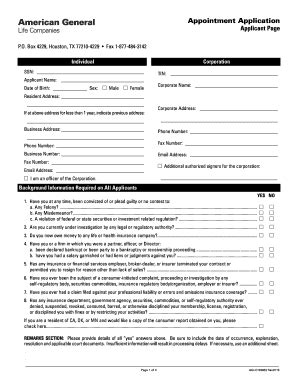 Fillable Online Nia Appointment Application Applicant Page Nia Fax