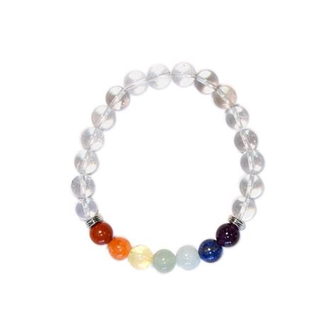 Bracelet Chakras Cristal De Roche Perles Mm Omsa Chakra Fr