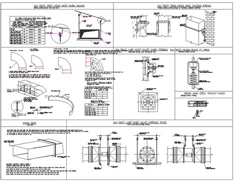 Exhaust Fan Part And Connection Detail View Dwg File Cadbull