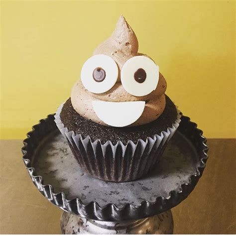 Poop emoji cupcake, chocolate cupcake, emoji birthday party