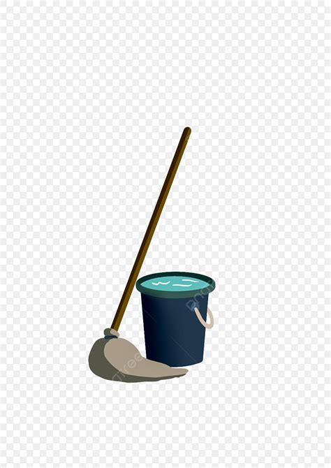 Mop And Bucket Clipart Transparent Background Labor Day Cartoon