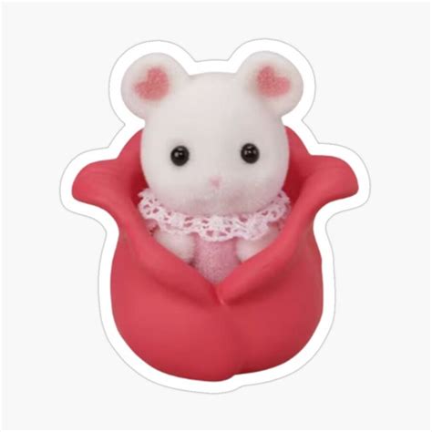 Baby Mouse In Rose Calico Critter Sticker For Sale By Purpletooths In