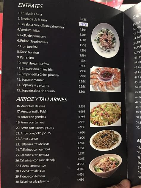 Carta De Restaurante Chino Zuera