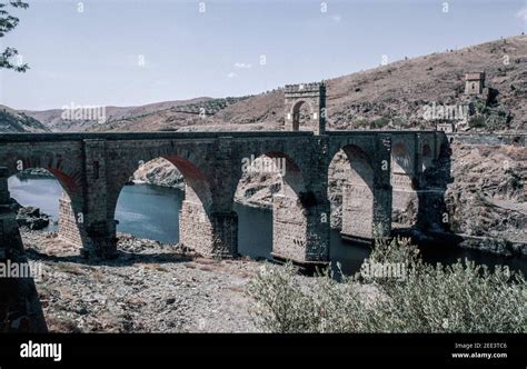 Roman bridge at Alcantara known as Alcantara Bridge or Trajan's Bridge ...