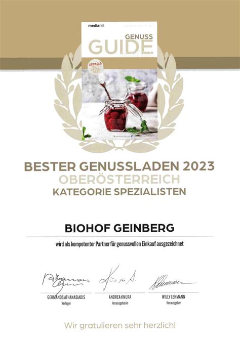 Das Sagt Der Genuss Guide Biohof Geinberg