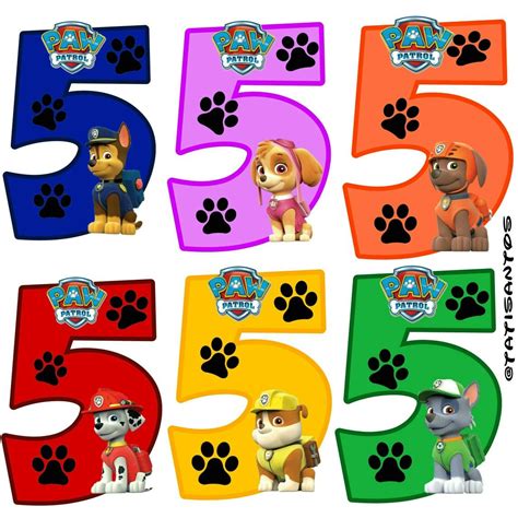 Números personalizados Patrulha canina 5 Paw patrol birthday Paw