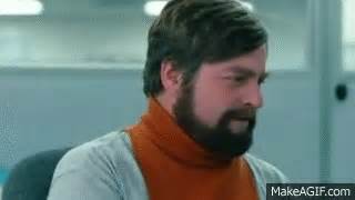 Zach Galifianakis Laughing in Dinner for Schmucks on Make a GIF