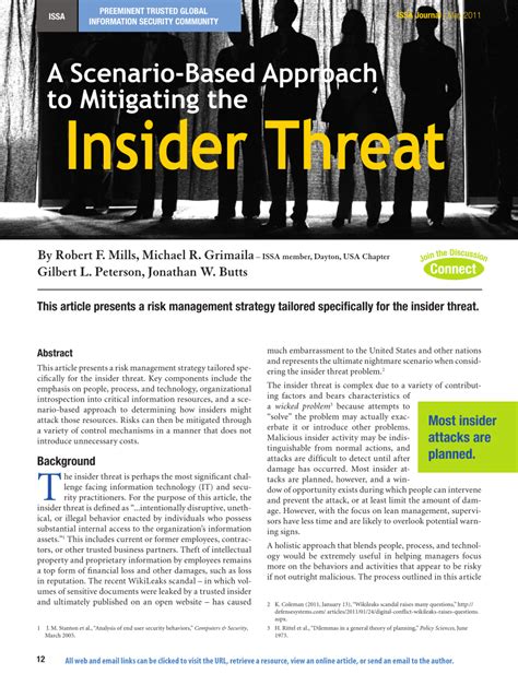 Pdf A Scenario Based Approach To Mitigating The Insider Threat