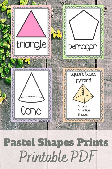 Printable Pastel Shapes Posters Nursery Print Educational Etsy