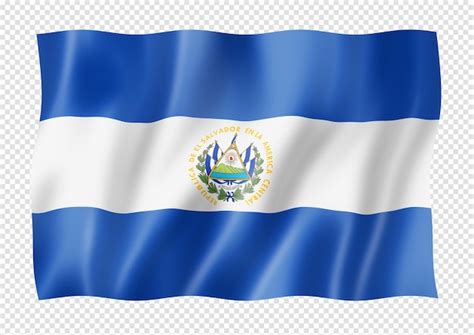 Bandera salvadoreña aislado en blanco Archivo PSD Premium