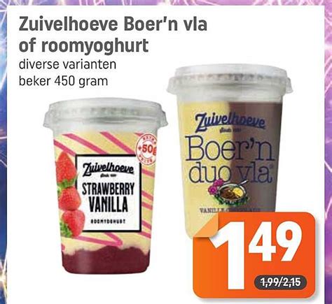 Zuivelhoeve Boer N Vla Of Roomyoghurt Aanbieding Bij Dagwinkel