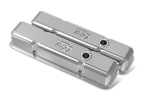 Holley Sbc Vintage Series Finned Valve Covers Polished Finish