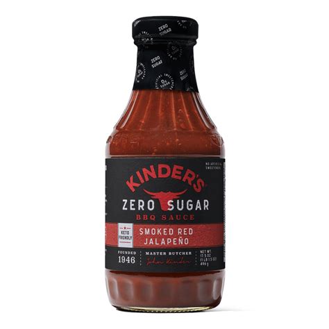 Zero Sugar Smoked Red Jalapeno BBQ Sauce - Kinders