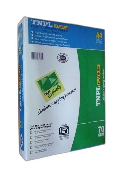 Tnpl Platinum A Gsm Copier Paper For Photocopy Roughness Smooth