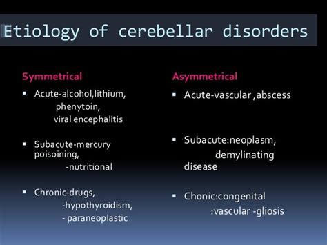 Cerebellar Signs And Symptoms