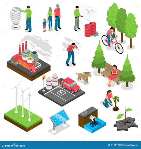 Ecology Isometric Set Stock Vector Illustration Of Concept