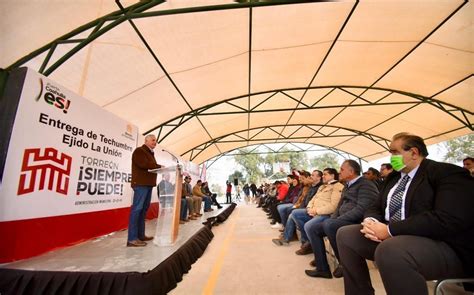 Rom N Alberto Cepeda Gonz Lez Entrega Techumbre En Ejido La Uni N