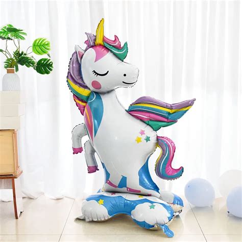 Globos De Aluminio De Unicornio De Pie Grande Para Ni Os Decoraciones