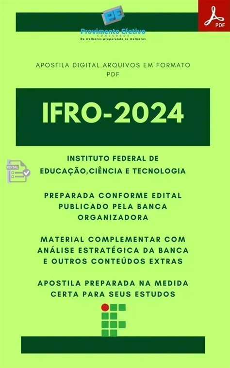 Provimento Efetivo Concursos Apostila IFRO Técnico Assuntos