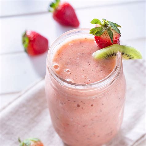 Recept Aardbei Kiwi Smoothie Wereld Kanker Onderzoek Fonds