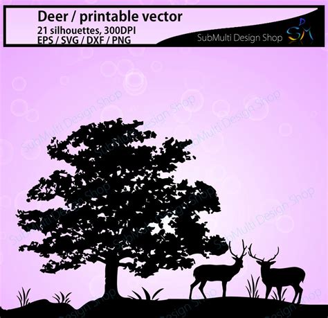 Deer Silhouette / Deer Silhouette Svg File / Vector Deer / Deer SVG ...