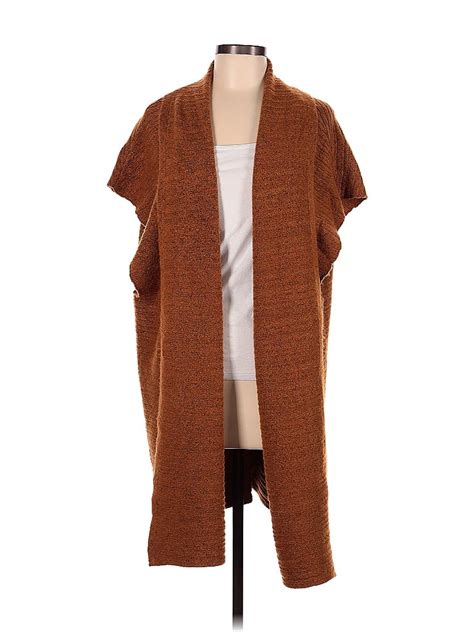 Universal Thread Color Block Solid Brown Cardigan One Size 40 Off