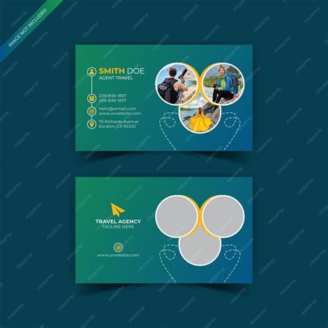 Premium Vector Travel Agency Business Card Print Template