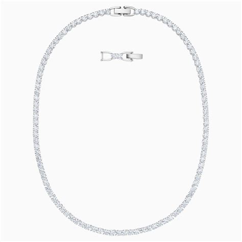 Tennis Deluxe Necklace White Rhodium Plated Nacol Jewelry