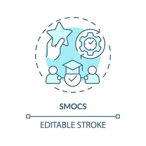 2d Editable Blue Icon Smocs Concept Monochromatic Isolated Vector Mooc Thin Line Illustration