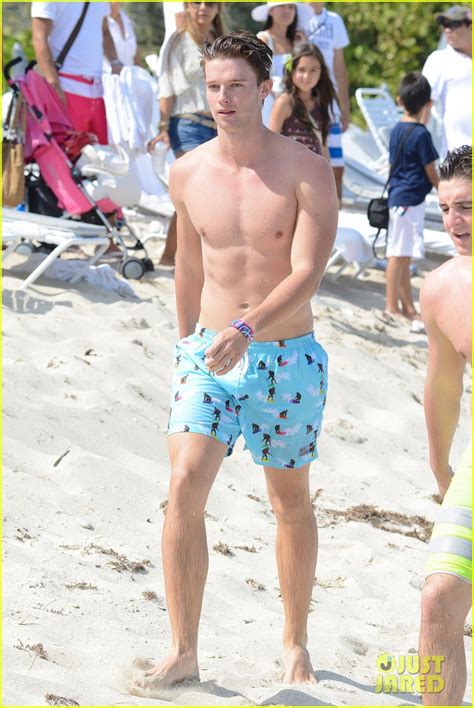 Patrick Schwarzenegger Shirtless Beach Football Photo 2837566 Patrick Schwarzenegger