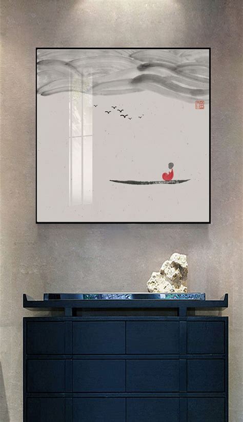 新中式装饰画 高清喷绘，晶瓷画 In 2024 Minimalist Painting Zen Decor Decorative Painting