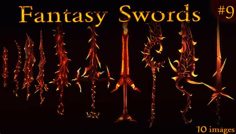 Fantasy Weapon Demonic Swords Set Gamedev Market