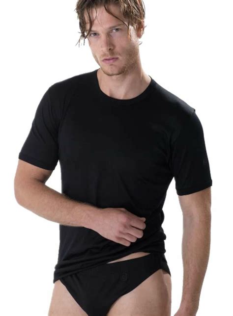 Maglia Intima Uomo Girocollo Filo Di Scozia Gicipi 261 Nero Tg 3 7