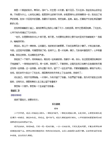 材料09 感悟生活 备战2022年中考语文考场作文押题预测范文引领 教习网试卷下载