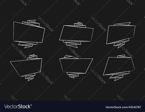 Chalk Outline Promotion Sticker Collection Vector Image