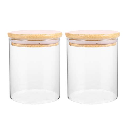 NUOLUX 1pc Transparent Kitchen Storage Glass Jar Multipurpose Food