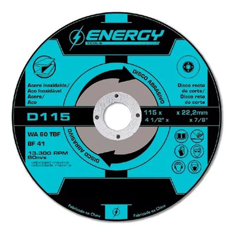 35 Discos De Corte Energy Amoladora 115mm 1 6mm 22 2mm