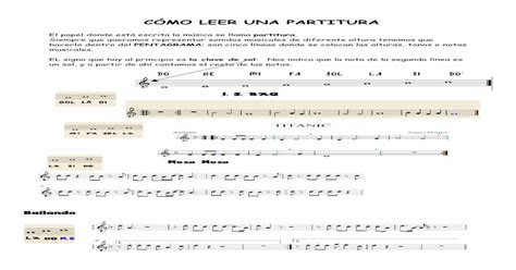 C Mo Leer Una Partitura Caelim Sica Pdf Fileel Papel Donde Est