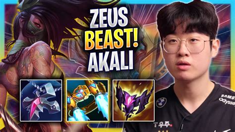 Zeus Is A Beast With Akali T1 Zeus Plays Akali Top Vs Rumble