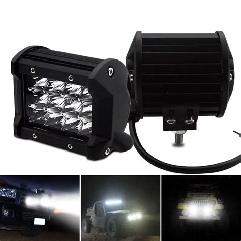 Safego W Led Flood Work Light Three Row W Led Chips Offroad Car