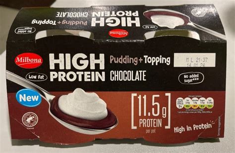 High Protein Pudding Topping Chocolate Milbona Kalorie Kj A Nutriční Hodnoty